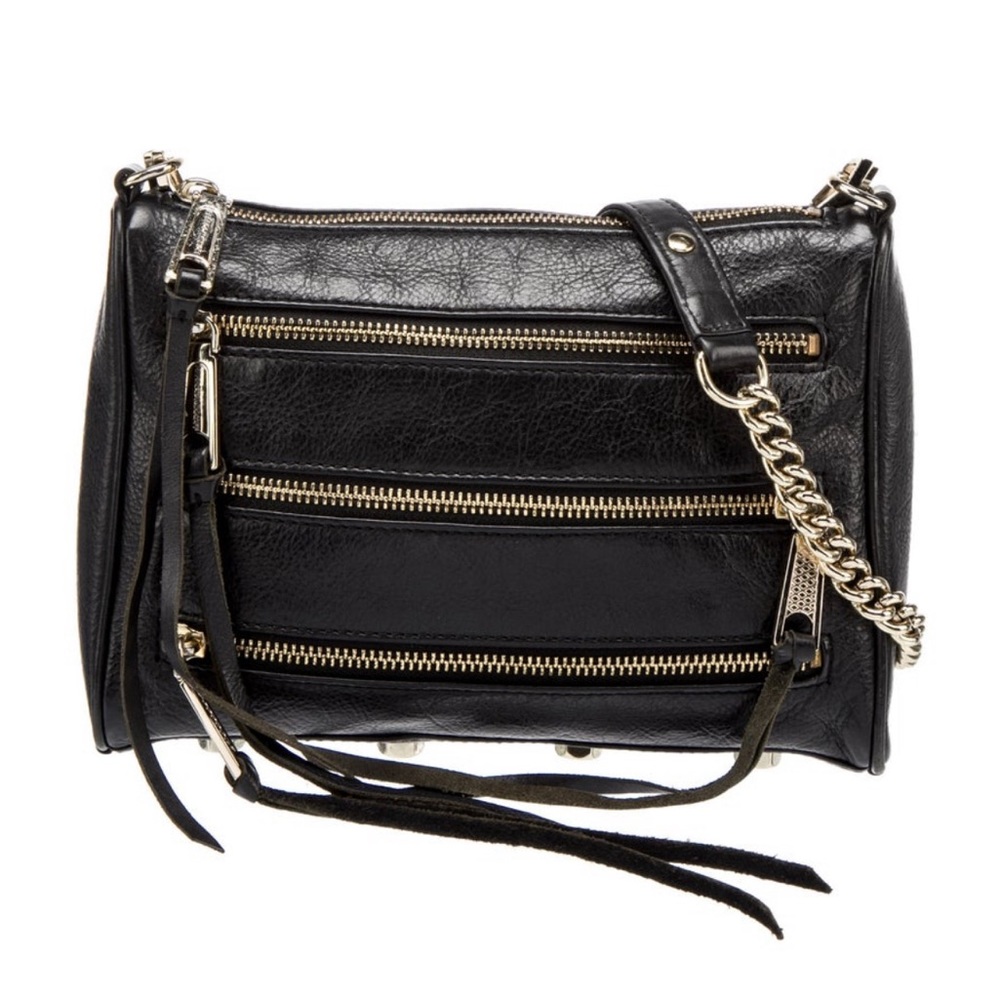 Rebecca Minkoff black Crossbody bag with gold hardware